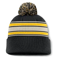 Bonnet en tricot à revers avec pompon et patch Fundamental des Pirates de Pittsburgh Fanatics pour hommes, noir