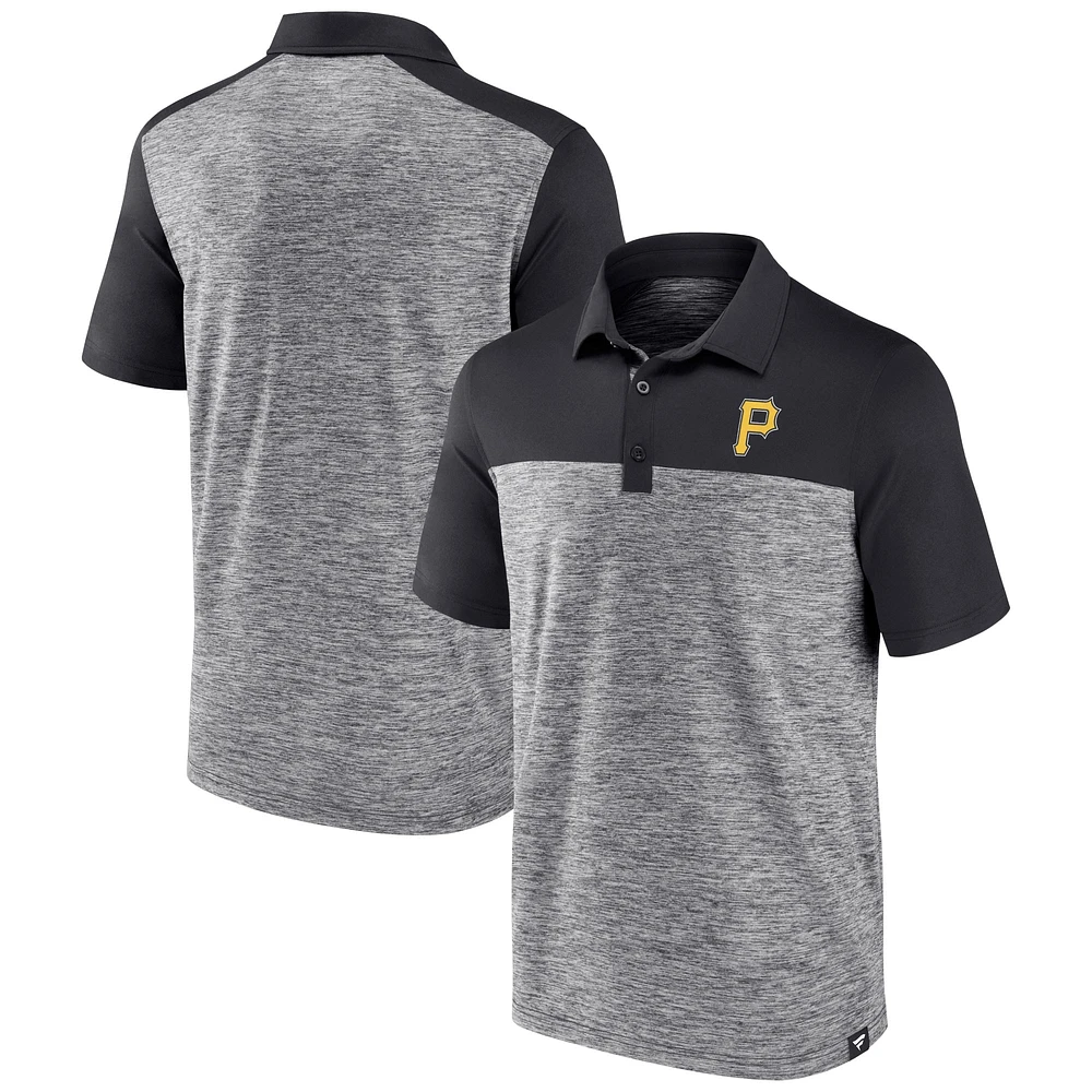 Men's Fanatics Charcoal Pittsburgh Pirates Iconic Omni Brushed Space-Dye Polo