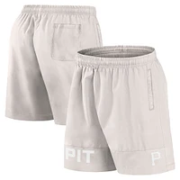 Short de bain Fanatics crème Pittsburgh Pirates Elements pour hommes