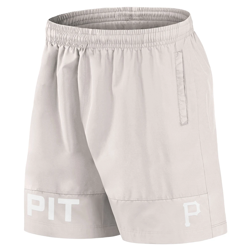 Men's Fanatics Cream Pittsburgh Pirates Elements Swim Shorts