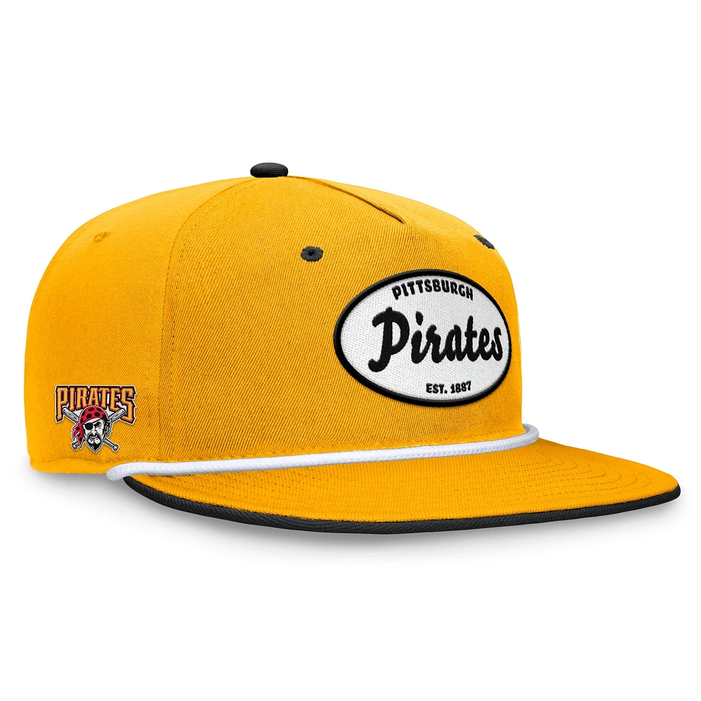 Casquette Snapback Iron Golfer Fanatics Gold Pittsburgh Pirates Cooperstown pour hommes