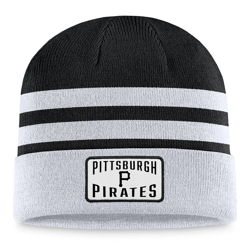 Bonnet en tricot à revers gris Pittsburgh Pirates Fanatics pour hommes