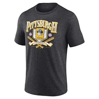 T-shirt tri-mélange de l'équipe locale des Pirates Pittsburgh Heather Charcoal Fanatics pour hommes