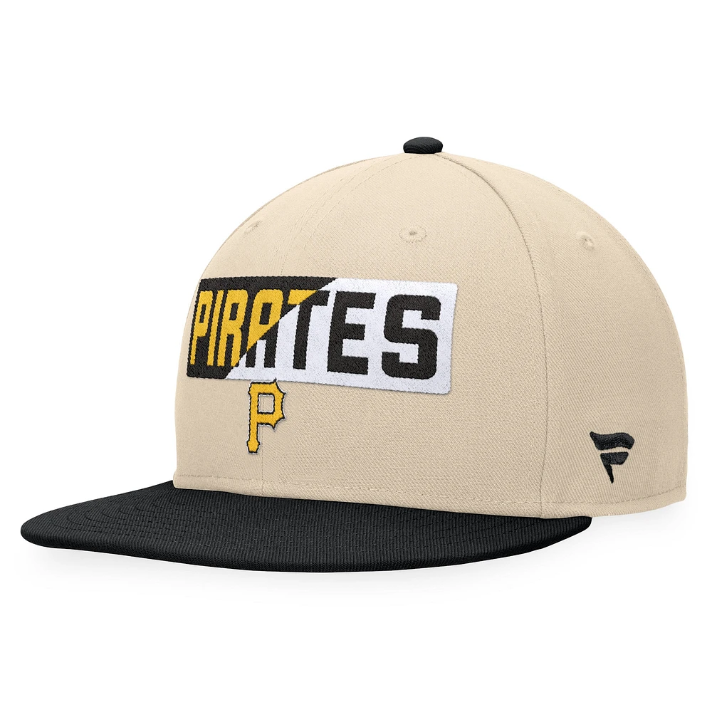 Men's Fanatics Khaki/Black Pittsburgh Pirates Cycle Snapback Hat