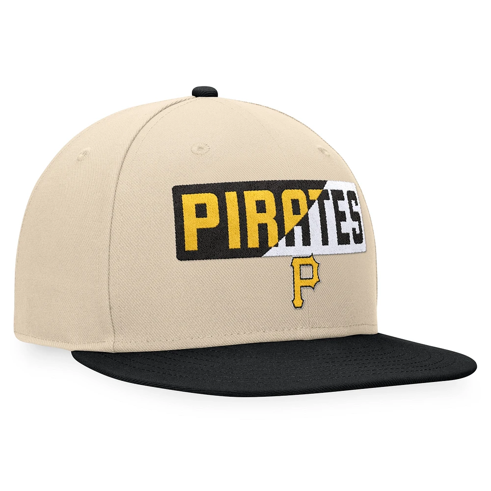 Men's Fanatics Khaki/Black Pittsburgh Pirates Cycle Snapback Hat