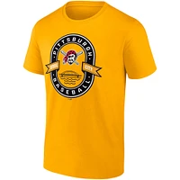 T-shirt doré emblématique des Pirates de Pittsburgh pour hommes avec logo Glory Bound