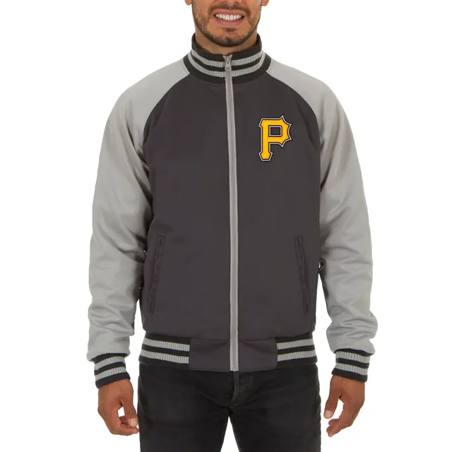 Men's JH Design Black Pittsburgh Steelers Wool & Leather Reversible Jacket  with Embroidered Logos