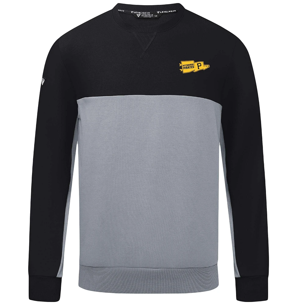 Men's Levelwear Black/Gray Pittsburgh Pirates Legacy Rafters Pullover Sweatshirt