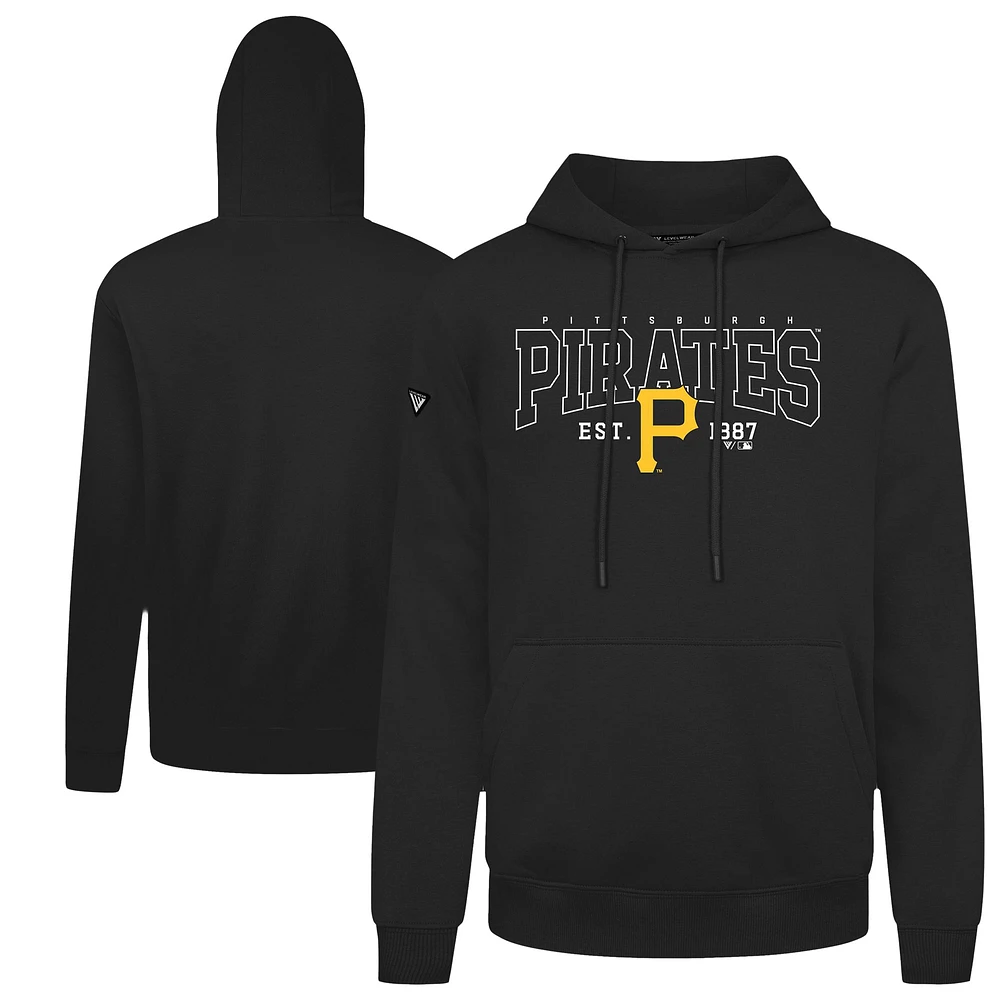 Men's Levelwear Black Pittsburgh Pirates Accolade Podium Textbook Pullover Hoodie