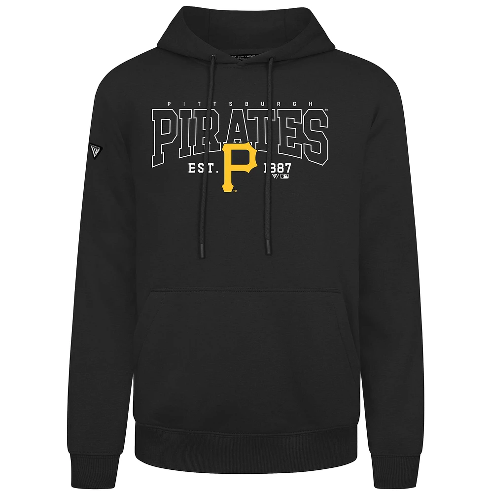 Men's Levelwear Black Pittsburgh Pirates Accolade Podium Textbook Pullover Hoodie