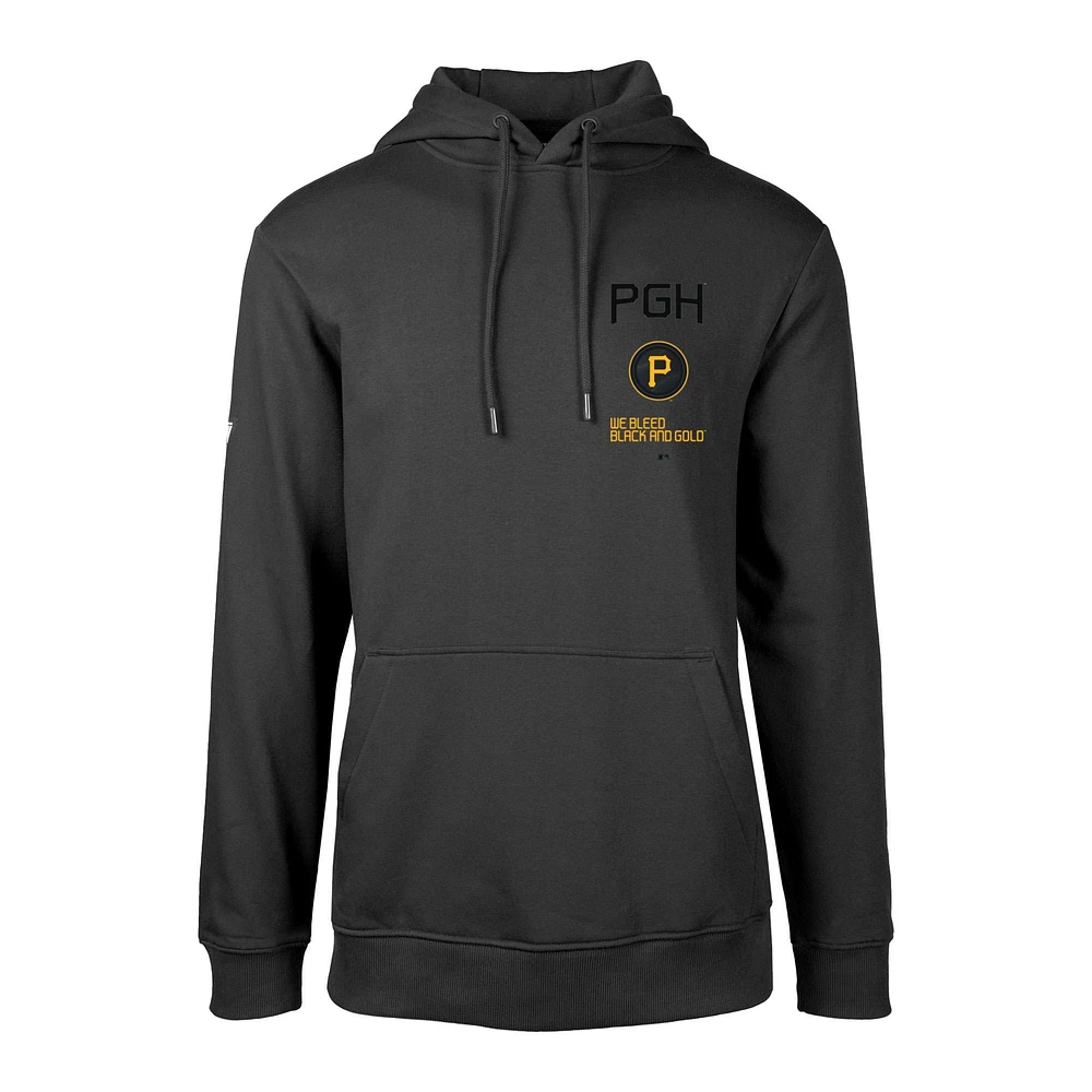 Men's Levelwear Black Pittsburgh Pirates City Connect Podium Baseline Pullover Hoodie