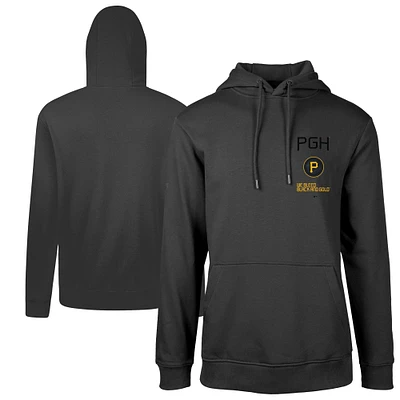 Men's Levelwear Black Pittsburgh Pirates City Connect Podium Baseline Pullover Hoodie