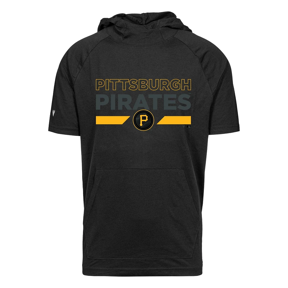 Men's Levelwear Black Pittsburgh Pirates City Connect Relay No Hitter Short Sleeve Hoodie T-Shirt