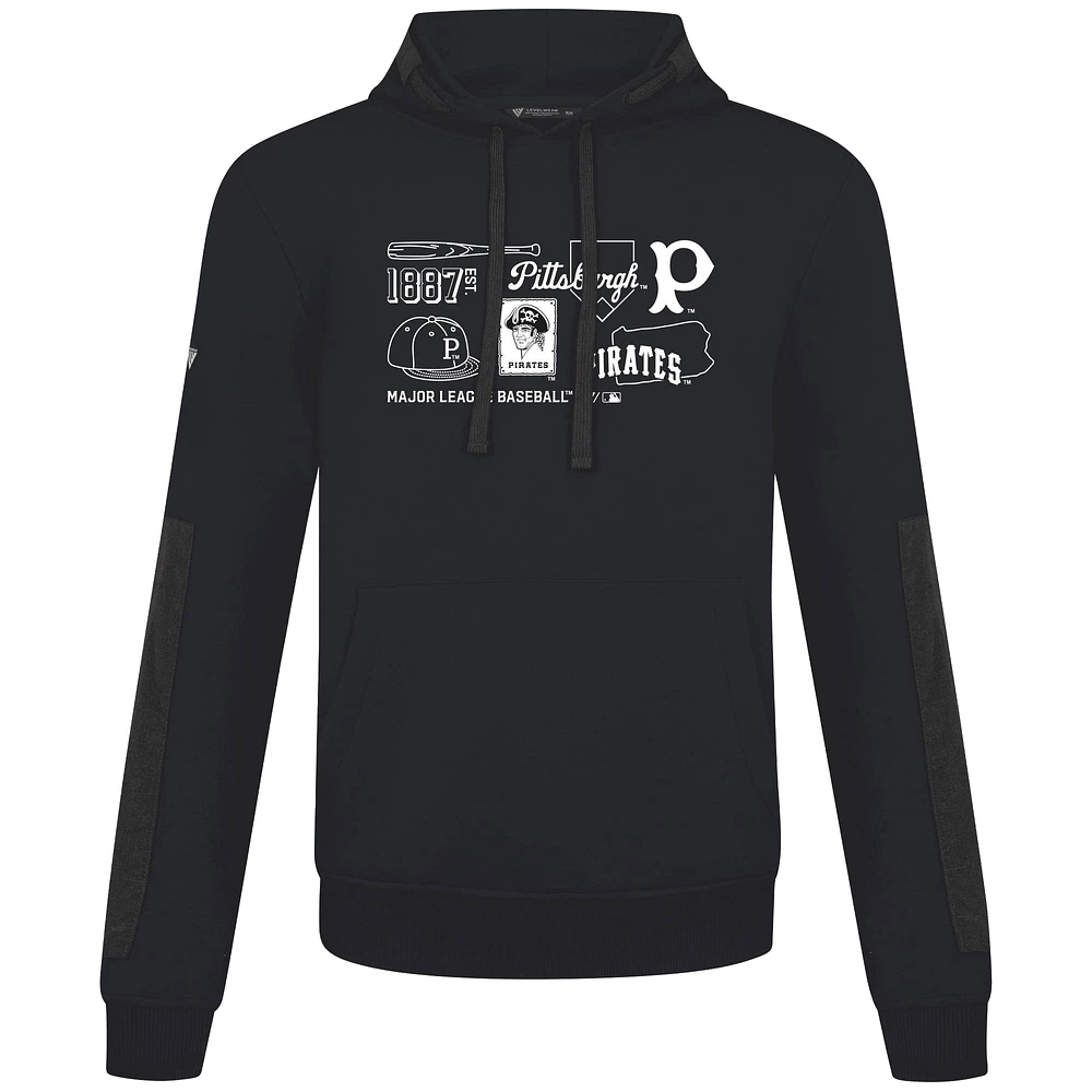 Sweat à capuche noir pour homme Levelwear des Pirates de Pittsburgh, collection Cooperstown, Bombay Campaign