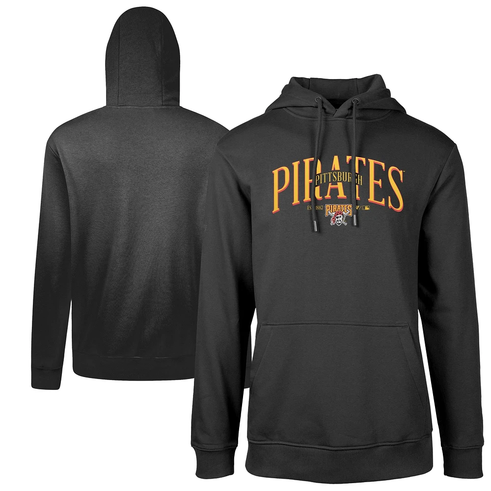 Men's Levelwear Black Pittsburgh Pirates Cooperstown Collection Podium Retro Pullover Hoodie