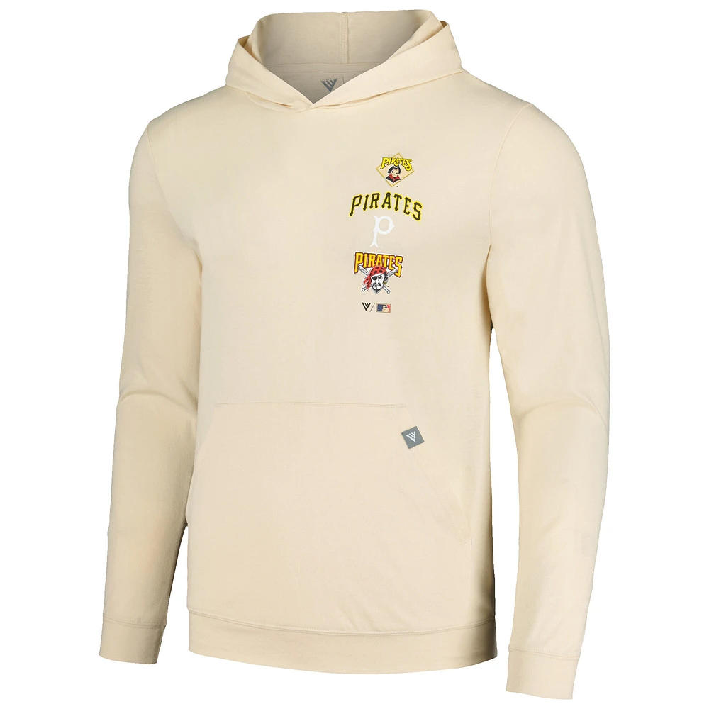 Men's Levelwear Cream Pittsburgh Pirates Base Line Pullover Hoodie