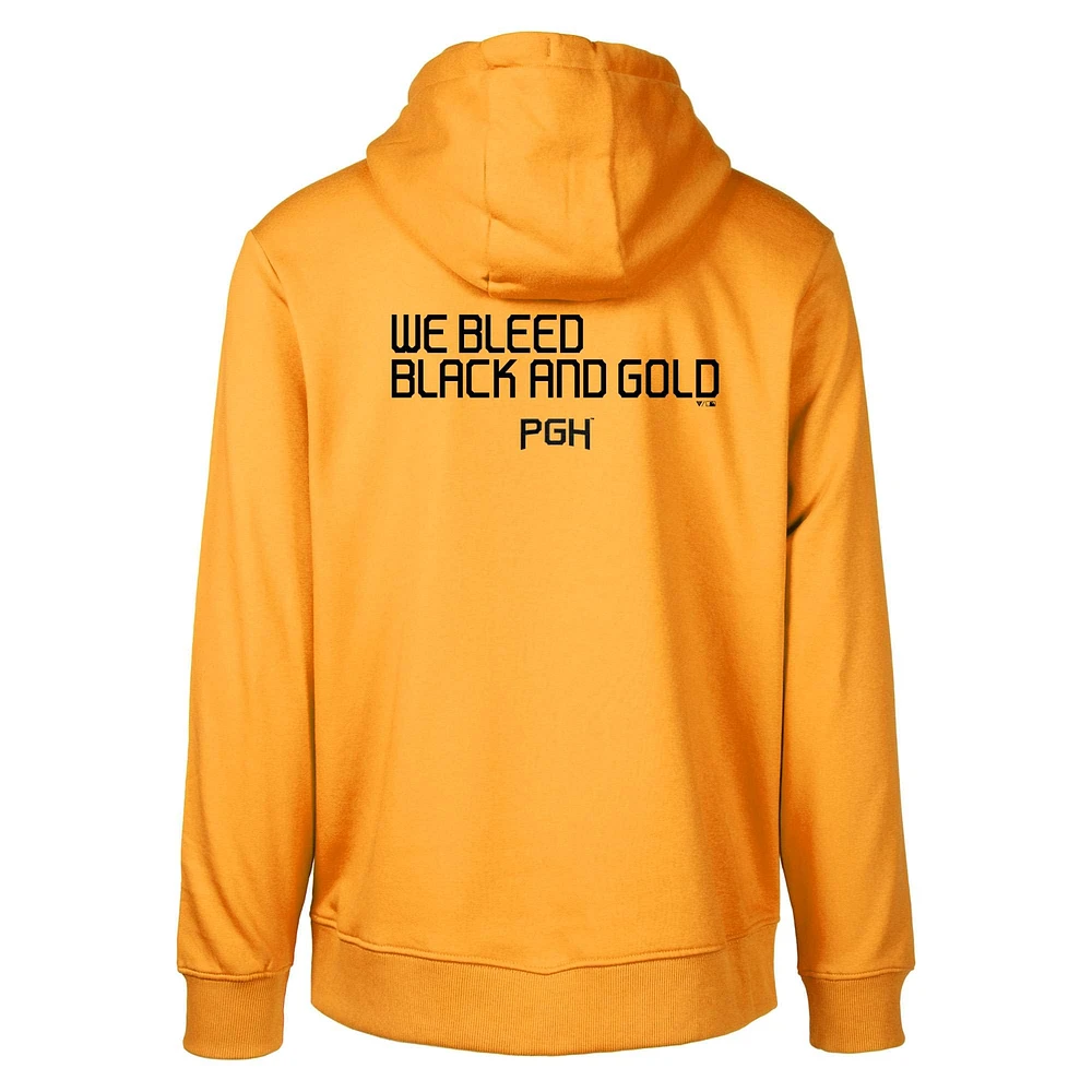 Men's Levelwear Gold Pittsburgh Pirates City Connect Podium Core 2.0 Pullover Hoodie