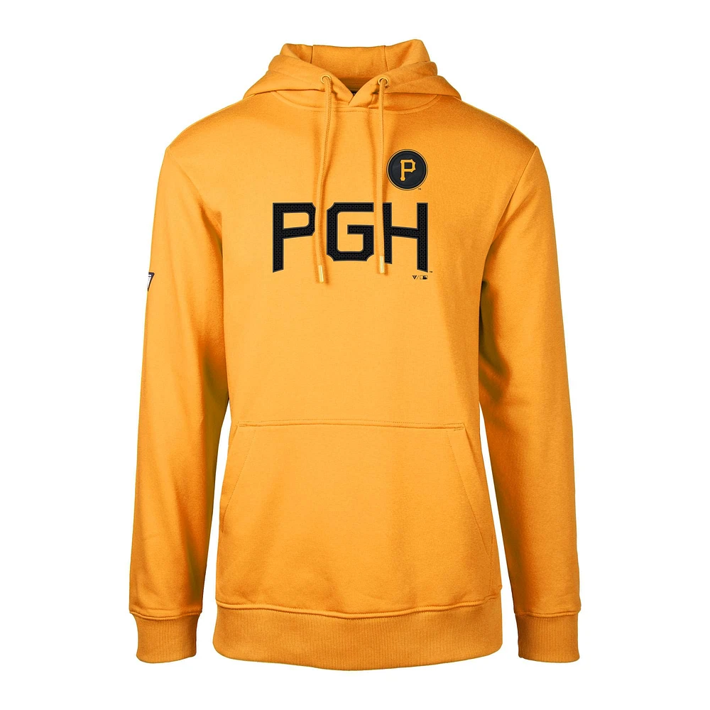 Men's Levelwear Gold Pittsburgh Pirates City Connect Podium Core Logo Pullover Hoodie