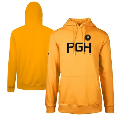 Men's Levelwear Gold Pittsburgh Pirates City Connect Podium Core Logo Pullover Hoodie