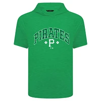 T-shirt à capuche manches courtes et carreaux pour homme Levelwear Green Pittsburgh Pirates St. Patrick's Day