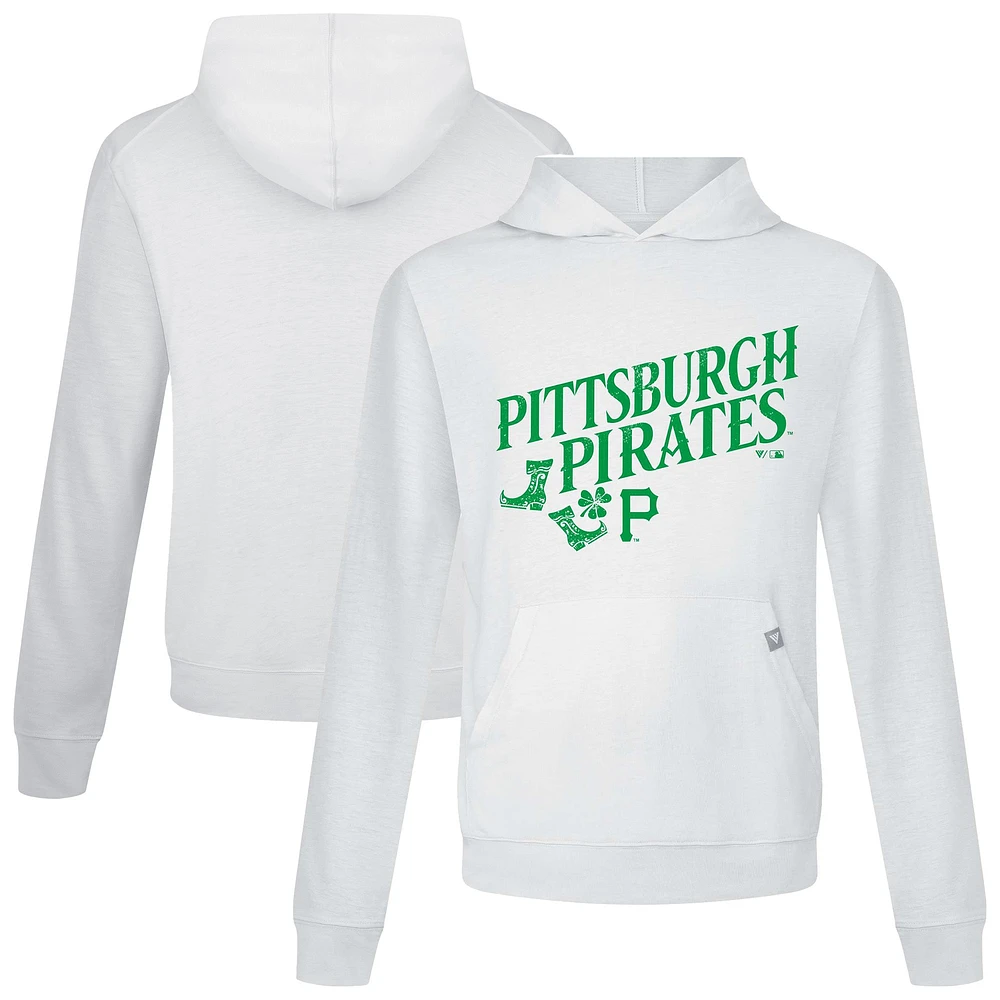 Sweat à capuche blanc pour homme avec bottes de relais la Saint-Patrick des Pirates Pittsburgh Levelwear