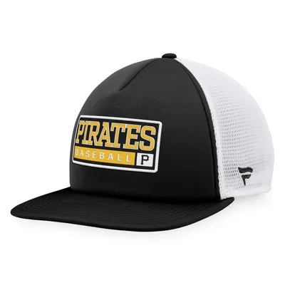 Pittsburgh Pirates Majestic Foam Trucker Snapback Hat - Black/White