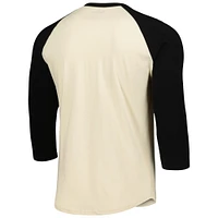 Men's Majestic Threads Cream/Black Pittsburgh Pirates Raglan 3/4-Sleeve T-Shirt