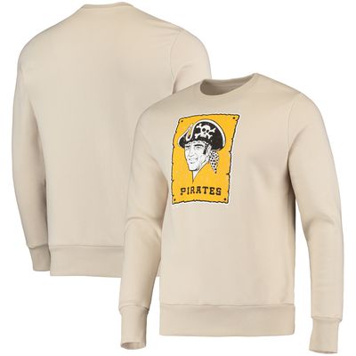 Men's Majestic Threads Oatmeal Pittsburgh Pirates Fleece Pullover Sweatshirt