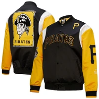 Veste Mitchell & Ness noire/dorée à boutons-pression pour homme, collection Cooperstown, des Pirates de Pittsburgh.