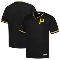 T-shirt col V noir Mitchell & Ness pour homme, coupe grande et grande, motif Pirates de Pittsburgh
