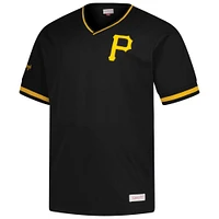 T-shirt col V noir Mitchell & Ness pour homme, coupe grande et grande, motif Pirates de Pittsburgh