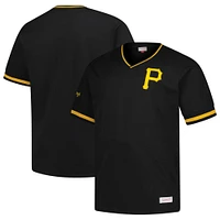 T-shirt col V noir Mitchell & Ness pour homme, coupe grande et grande, motif Pirates de Pittsburgh