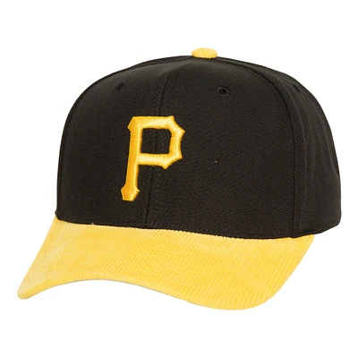 Casquette Snapback en velours côtelé Pro Mitchell & Ness Pittsburgh Pirates noire pour hommes