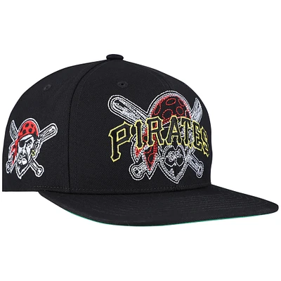 Casquette Snapback Double Up noire pour homme des Pirates de Pittsburgh de Mitchell & Ness