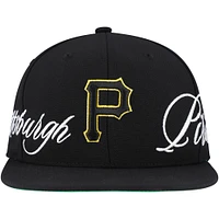 Men's Mitchell & Ness Black Pittsburgh Pirates Just Don x MLB Lux Script Snapback Hat