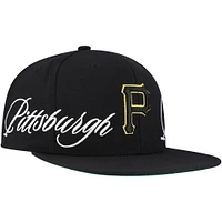 Men's Mitchell & Ness Black Pittsburgh Pirates Just Don x MLB Lux Script Snapback Hat