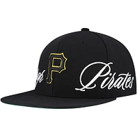 Men's Mitchell & Ness Black Pittsburgh Pirates Just Don x MLB Lux Script Snapback Hat