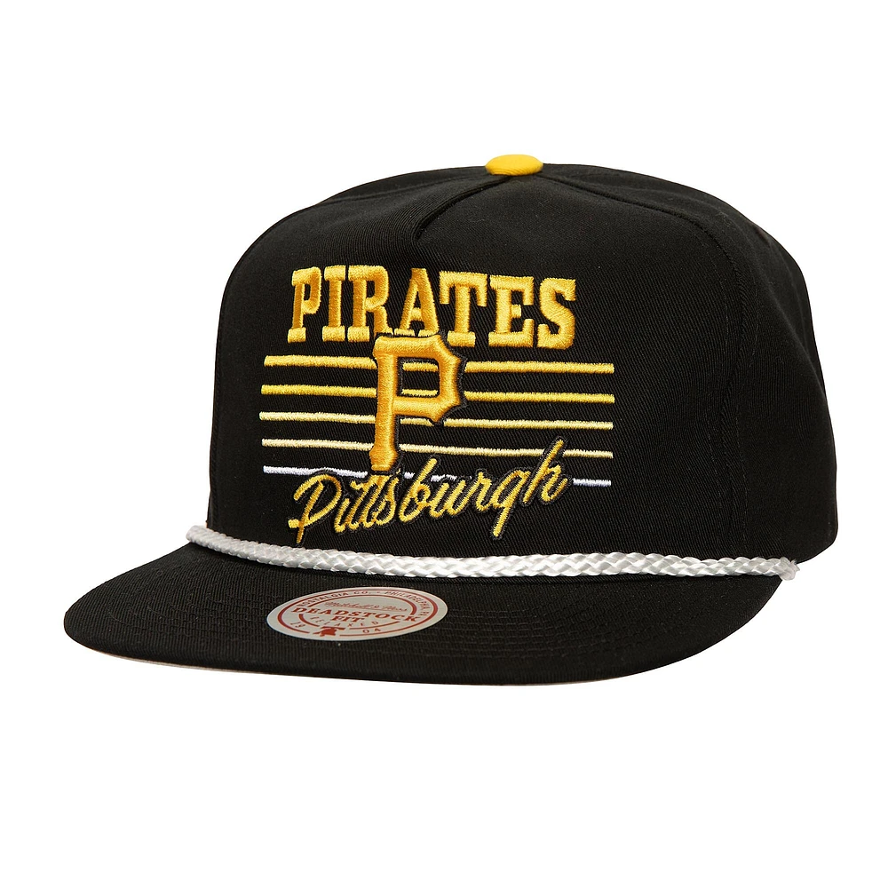 Casquette snapback noire Mitchell & Ness Radiant Lines Deadstock des Pirates de Pittsburgh pour hommes