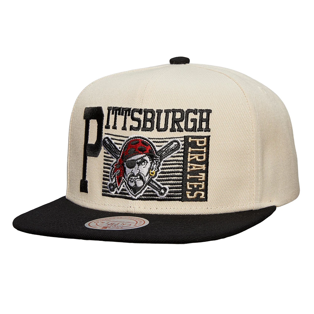 Men's Mitchell & Ness Cream Pittsburgh Pirates Cooperstown Collection Speed Zone Snapback Hat