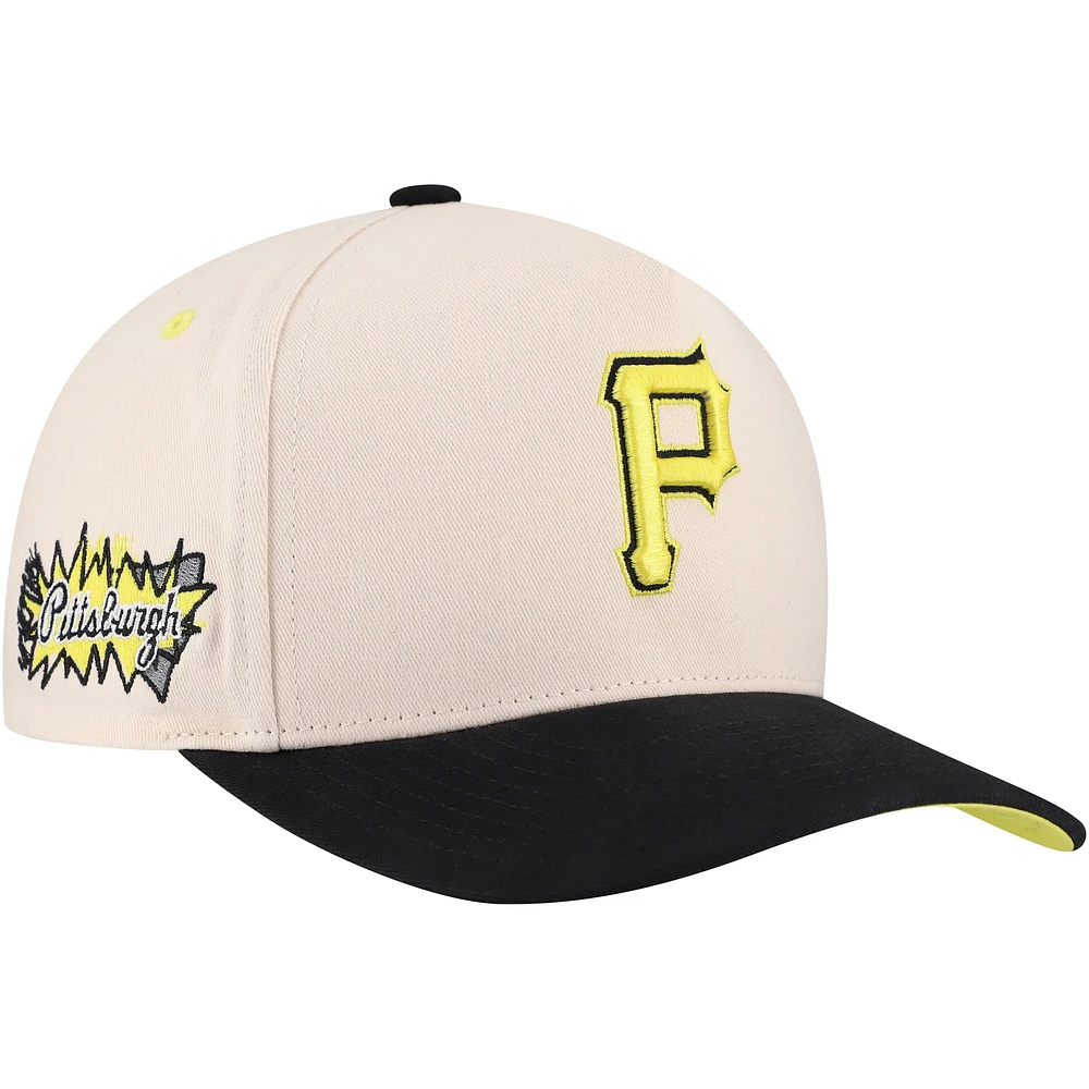 Casquette Snapback Pro Pinch Overspray des Pirates de Pittsburgh de couleur crème Mitchell & Ness pour homme