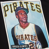 Men's Mitchell & Ness Roberto Clemente Black Pittsburgh Pirates Cooperstown Collection Collectors Connection T-Shirt