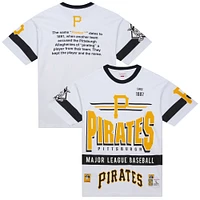 T-shirt blanc premium Mitchell & Ness pour homme, collection Cooperstown, Pirates de Pittsburgh, Team Origins