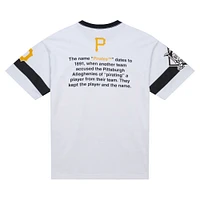 T-shirt blanc premium Mitchell & Ness pour homme, collection Cooperstown, Pirates de Pittsburgh, Team Origins