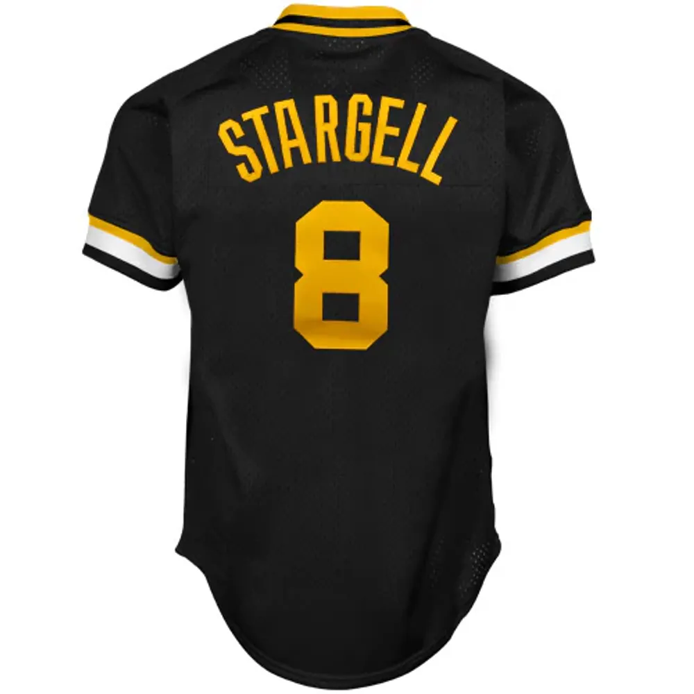 Mitchell & Ness Willie Stargell pour hommes Noir Pittsburgh Pirates 1982 Authentique Cooperstown Collection Maillot d'entraînement au bâton en maille