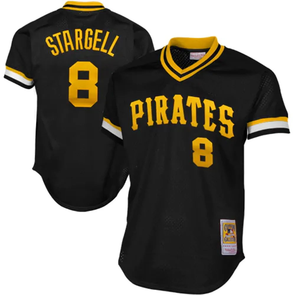 Mitchell & Ness Willie Stargell pour hommes Noir Pittsburgh Pirates 1982 Authentique Cooperstown Collection Maillot d'entraînement au bâton en maille