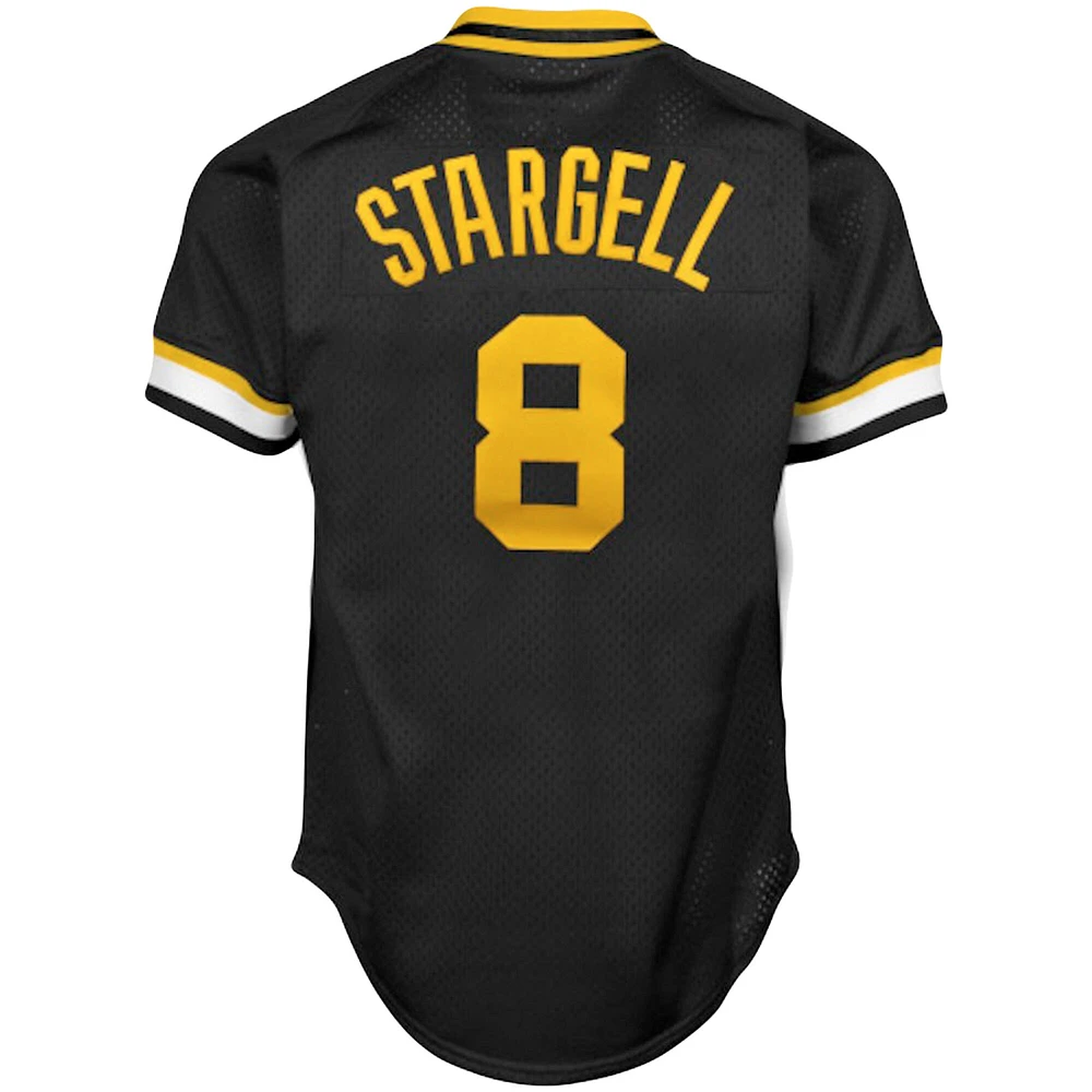 Maillot pour homme Mitchell & Ness Willie Stargell Black Pittsburgh Pirates Cooperstown Collection Big Tall Mesh Batting Practice Jersey