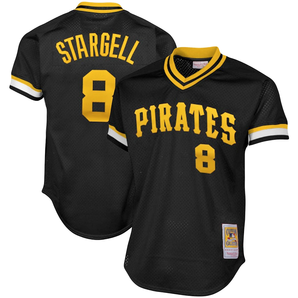 Maillot pour homme Mitchell & Ness Willie Stargell Black Pittsburgh Pirates Cooperstown Collection Big Tall Mesh Batting Practice Jersey