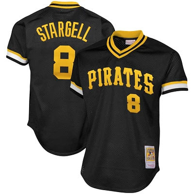 Maillot pour homme Mitchell & Ness Willie Stargell Black Pittsburgh Pirates Cooperstown Collection Big Tall Mesh Batting Practice Jersey