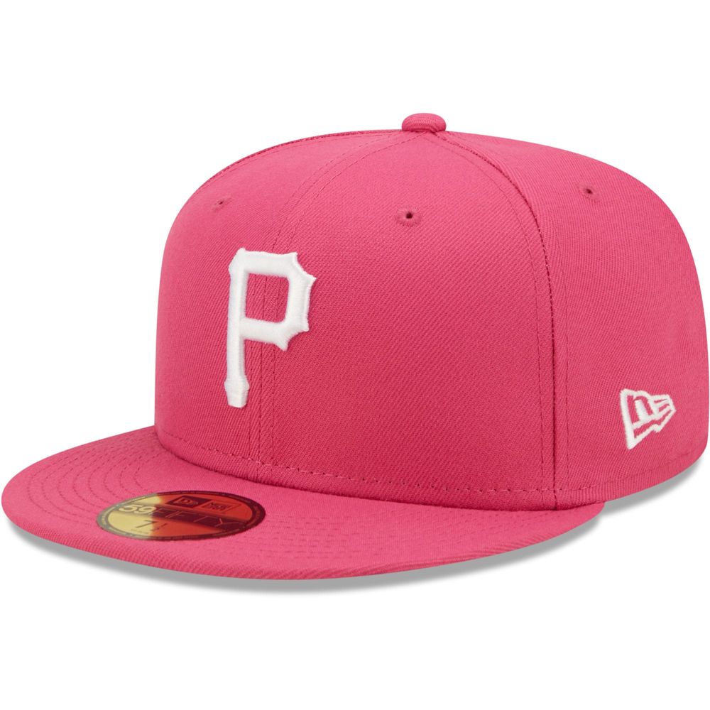 Men's New Era Red Pittsburgh Pirates Logo White 59FIFTY Fitted Hat