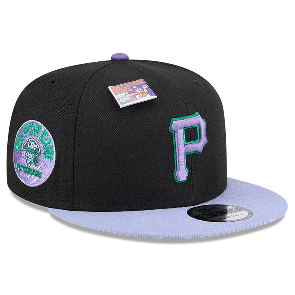 Men's New Era Black/Purple Pittsburgh Pirates Grape Big League Chew Flavor Pack 9FIFTY Snapback Hat